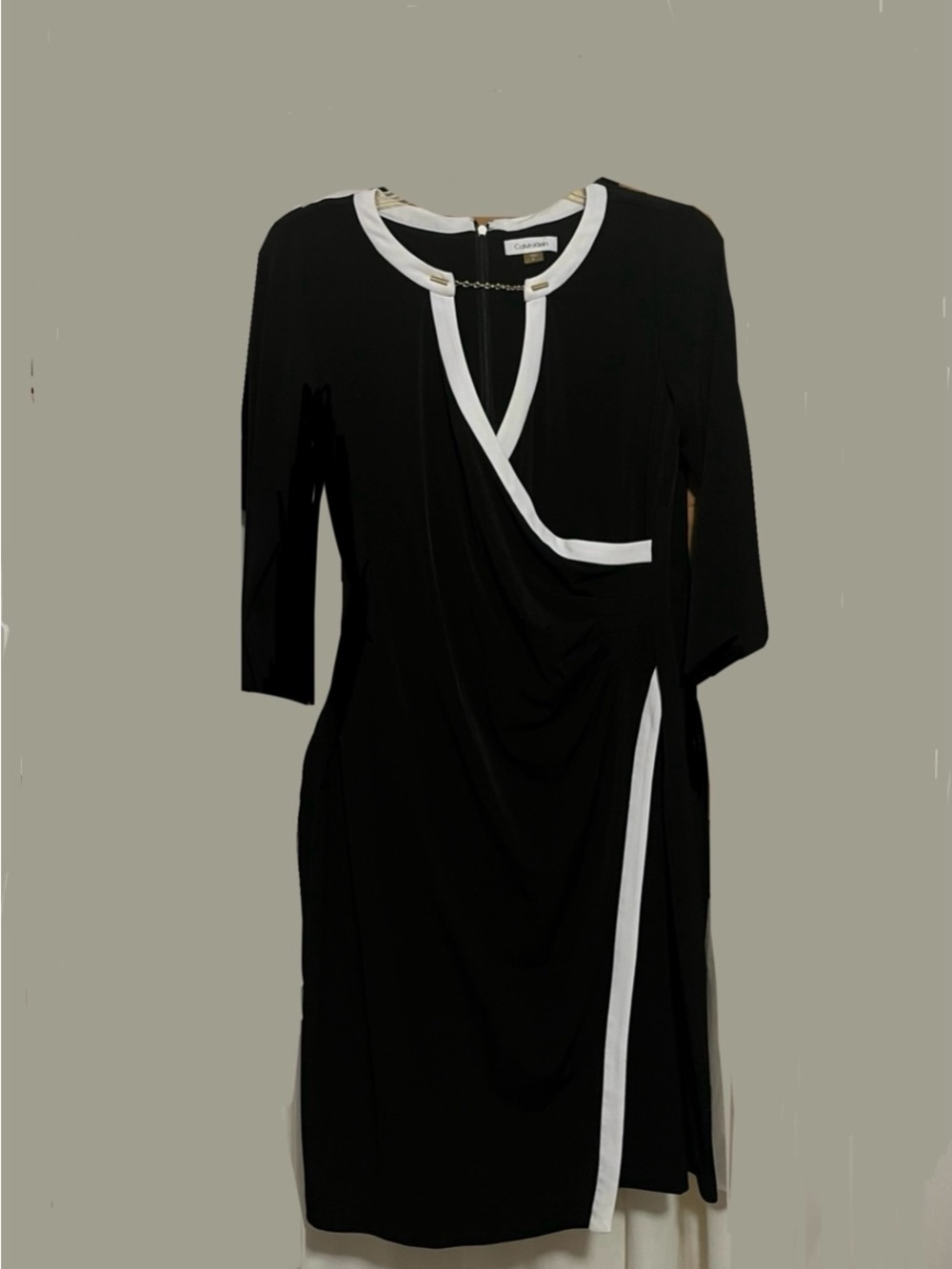 Calvin Klein Black Dress with White Trim